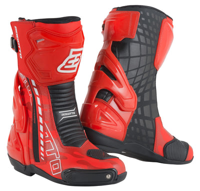 Bogotto Donington Camo Motorcycle Boots#color_red-black