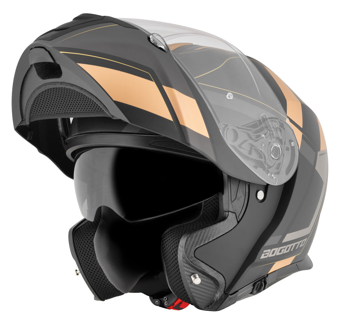 Bogotto FF403 Murata flip-up helmet#color_bronze-black-grey