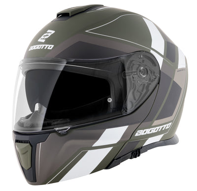 Bogotto FF403 Murata flip-up helmet#color_black-green-white