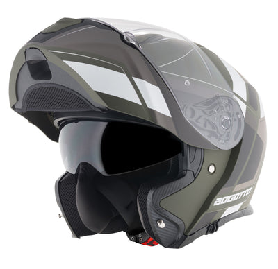 Bogotto FF403 Murata flip-up helmet#color_black-green-white