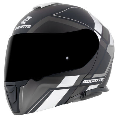 Bogotto FF403 Murata flip-up helmet#color_white-black-grey