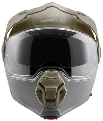 Bogotto FG-102 Fiberglass Enduro / Flip-Up Helmet#color_brown-matt