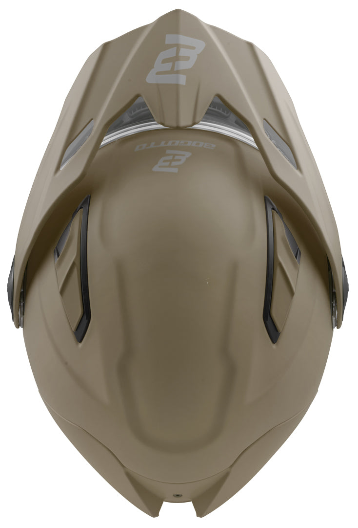 Bogotto FG-102 Fiberglass Enduro / Flip-Up Helmet#color_brown-matt