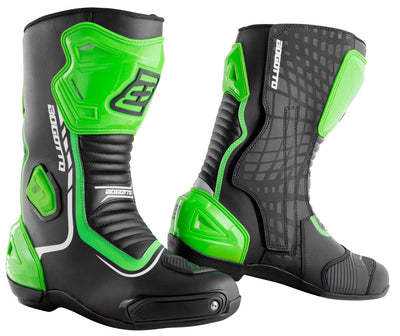 Bogotto Race-X Motorcycle Boots#color_black-green