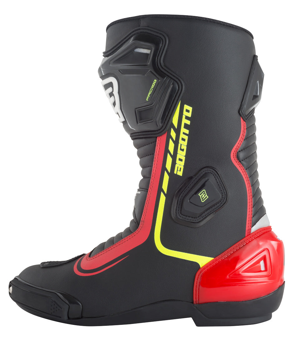 Bogotto Race-X Motorcycle Boots#color_black-red-yellow