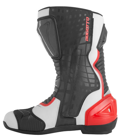 Bogotto Race-X Motorcycle Boots#color_white-black-red