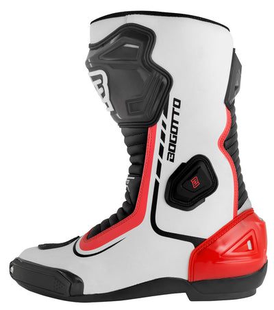 Bogotto Race-X Motorcycle Boots#color_white-black-red