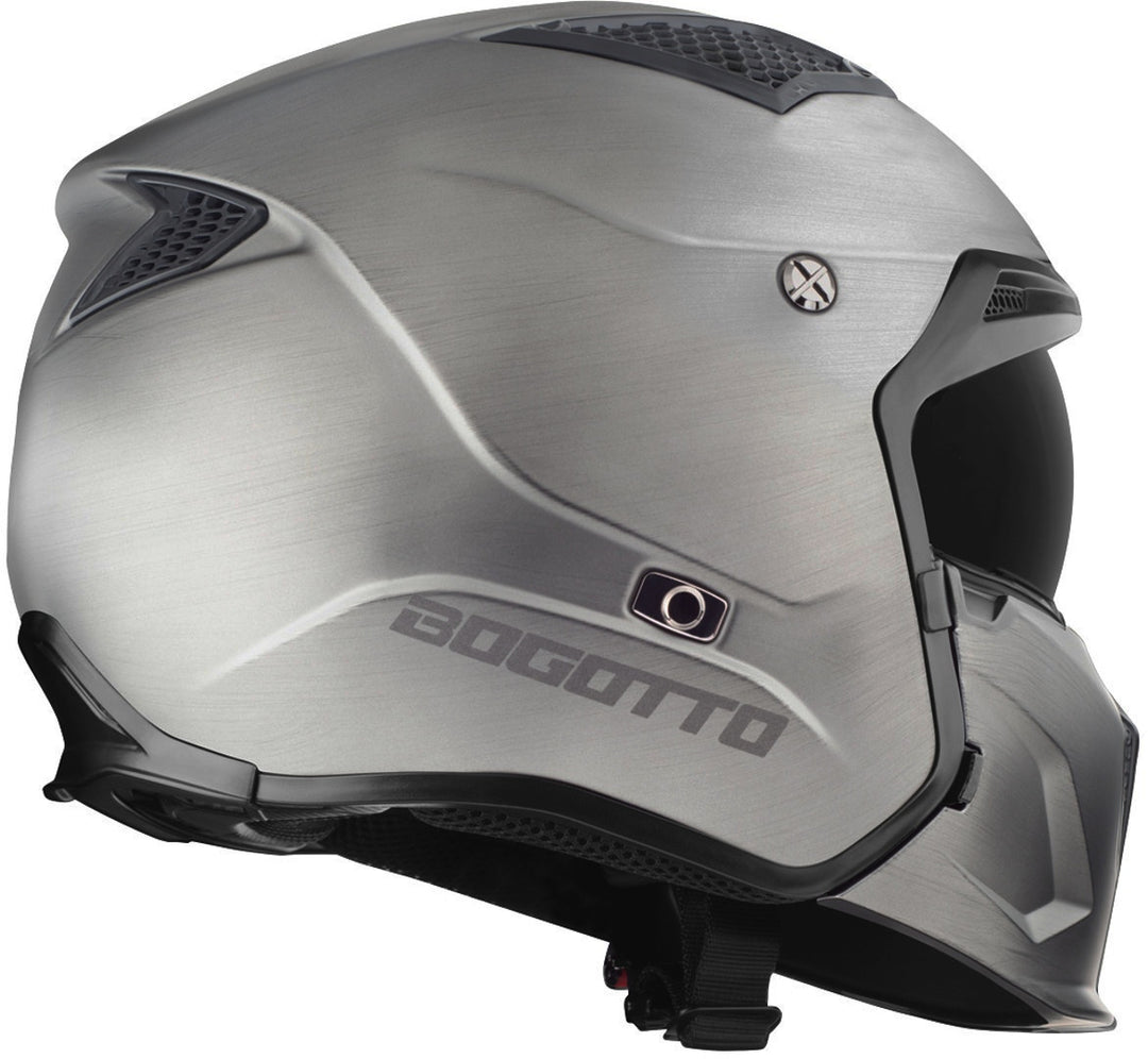 Casque Moto Bogotto Radic Onix 22.06 – Gris/Noir Mat – Taille L – Visière Claire, Mentonnière Amovible