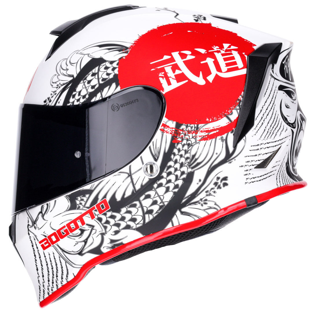 Bogotto V151 Shinee Helmet#color_white-black-red