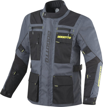 Bogotto Covelo waterproof Motorcycle Textile Jacket#color_black-grey-fluo-yellow
