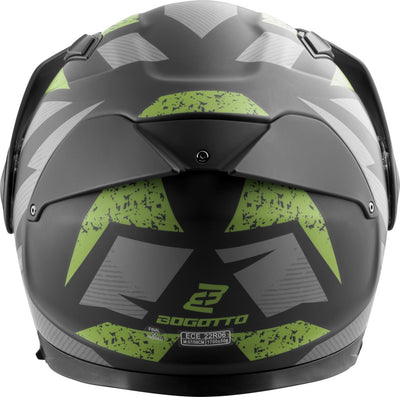 Bogotto FG-102 Safari Fiberglass Enduro / Flip-Up Helmet#color_black-matt-grey-green