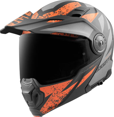 Bogotto FG-102 Safari Fiberglass Enduro / Flip-Up Helmet#color_black-matt-grey-orange