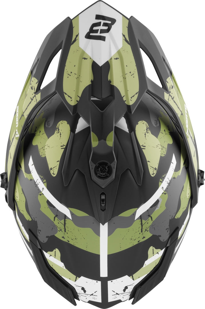 Bogotto FG-601 Sniper Fiberglass Enduro Helmet#color_black-matt-grey-green
