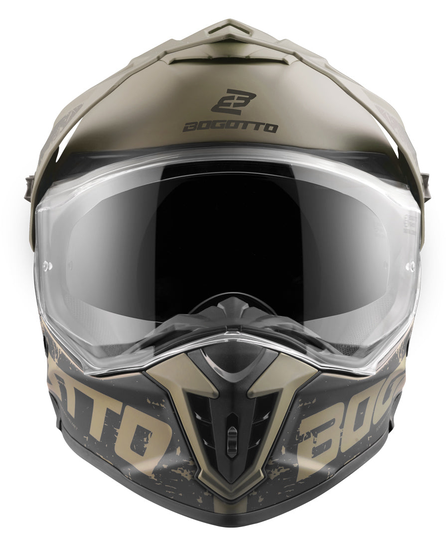 Bogotto FG-601 Fiberglass Enduro Helmet#color_brown-matt