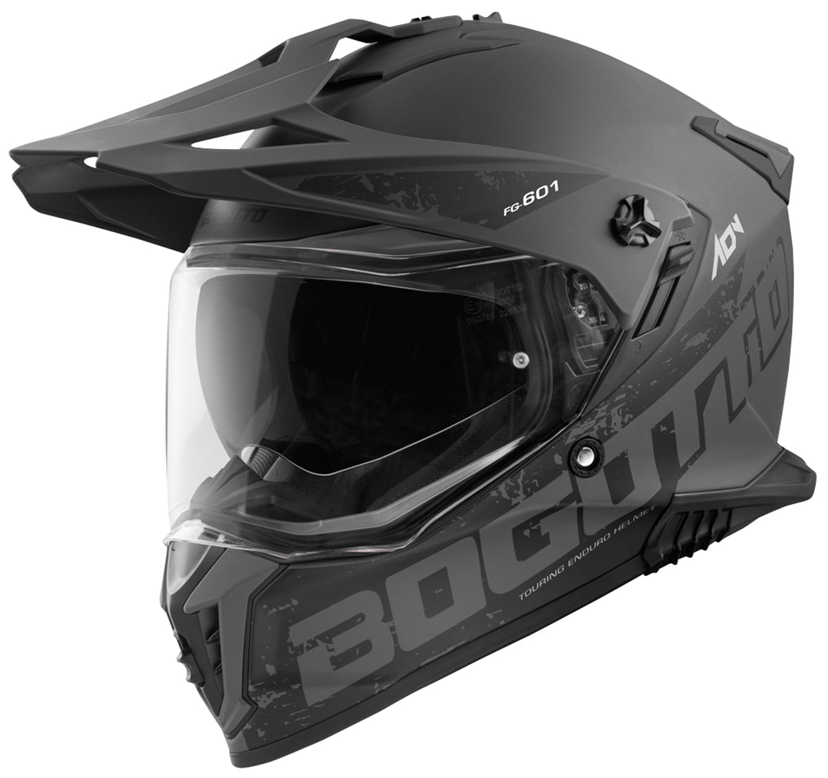 Bogotto FG-601 Fiberglass Enduro Helmet#color_black-matt