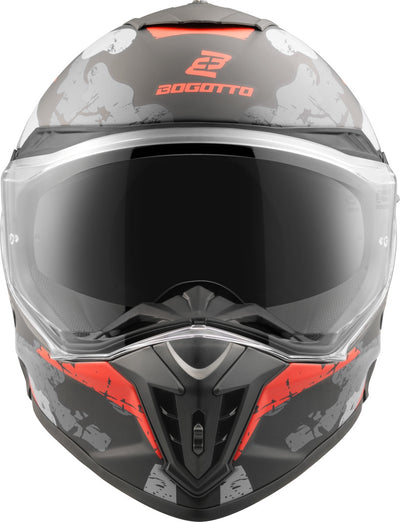 Bogotto FG-601 Sniper Fiberglass Enduro Helmet#color_black-matt-grey-orange