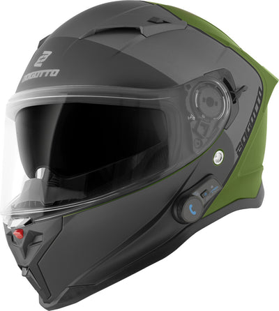 Bogotto H153 BT SPN Bluetooth Helmet#color_black-matt-green