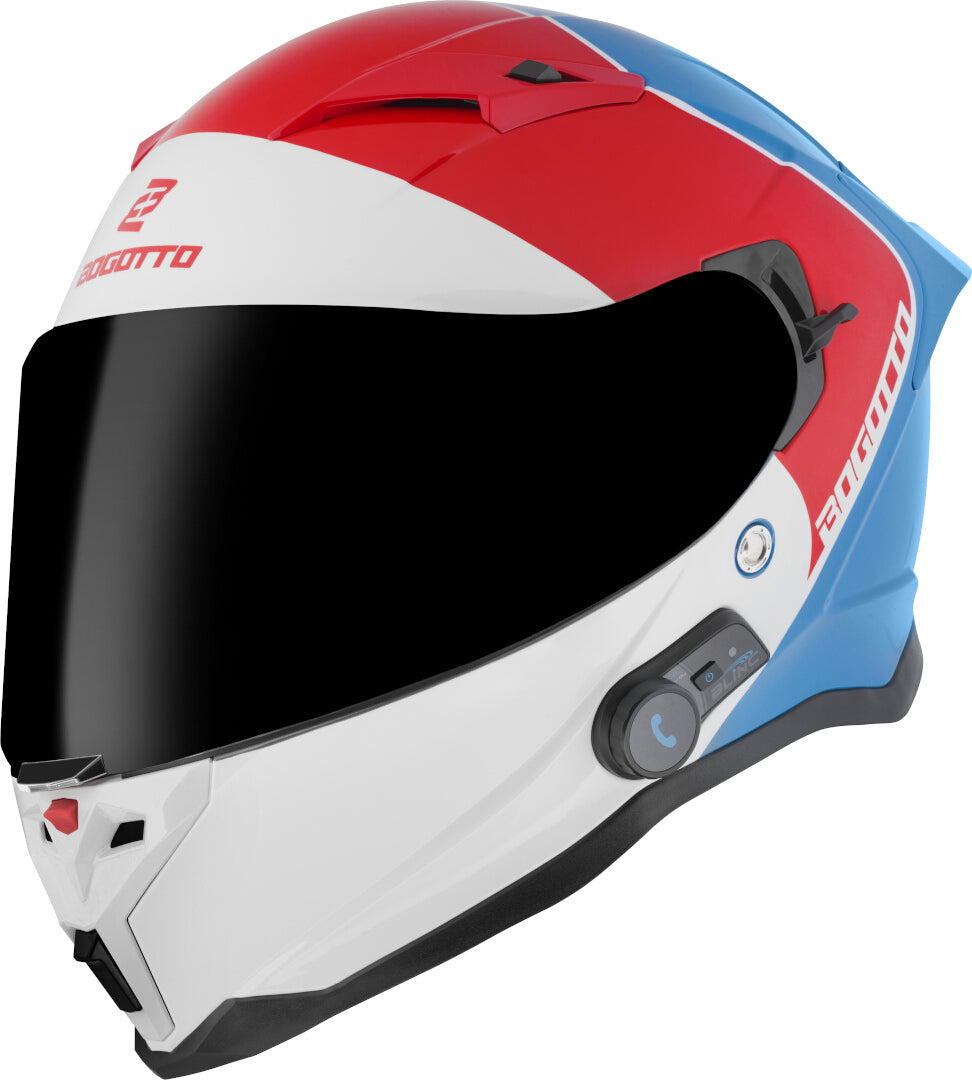 Bogotto H153 BT SPN Bluetooth Helmet#color_white-red-blue