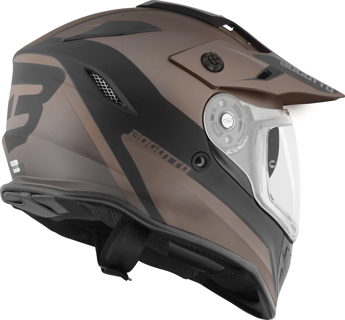Bogotto H331 BT Tour EVO Bluetooth Enduro Helmet#color_black-matt-brown