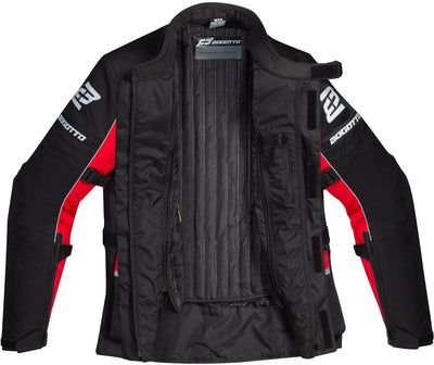 Bogotto Tampar Tour waterproof Motorcycle Textile Jacket#color_black-red