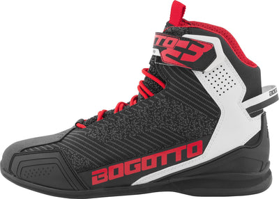 Bogotto Tokyo perforated Motorcycle Shoes#color_black-white-red