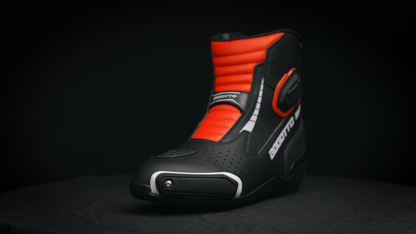 Bogotto Cartagena perforated Motorcycle Boots#color_black-white-red