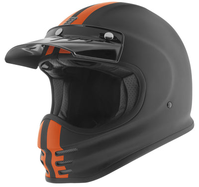 Bogotto V381 Schergo Fiberglass Helmet#color_black-matt-orange