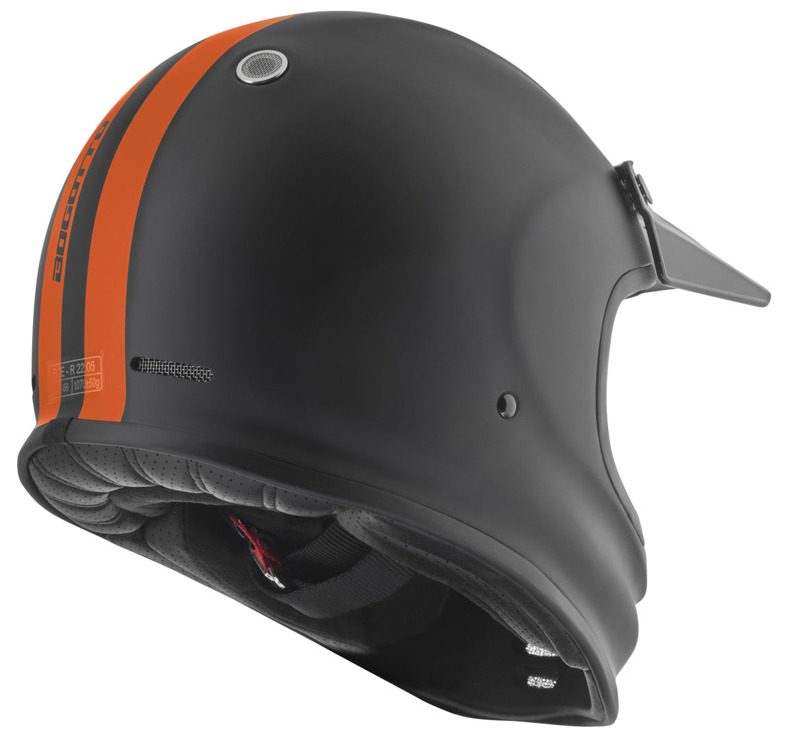 Bogotto V381 Schergo Fiberglass Helmet#color_black-matt-orange