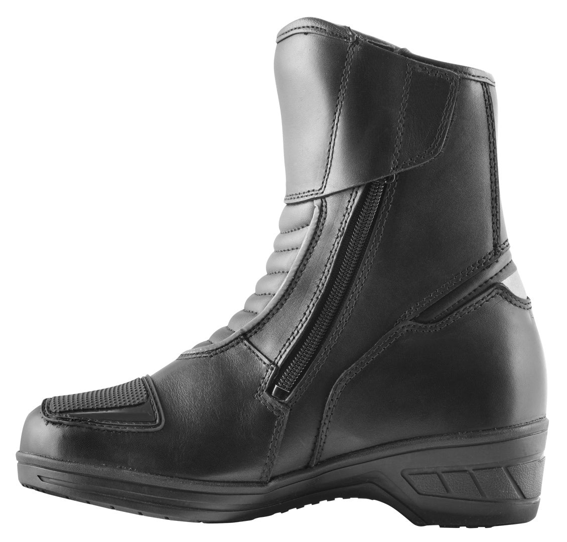 Bogotto Lady Short waterproof Ladies Motorcycle Boots#color_black