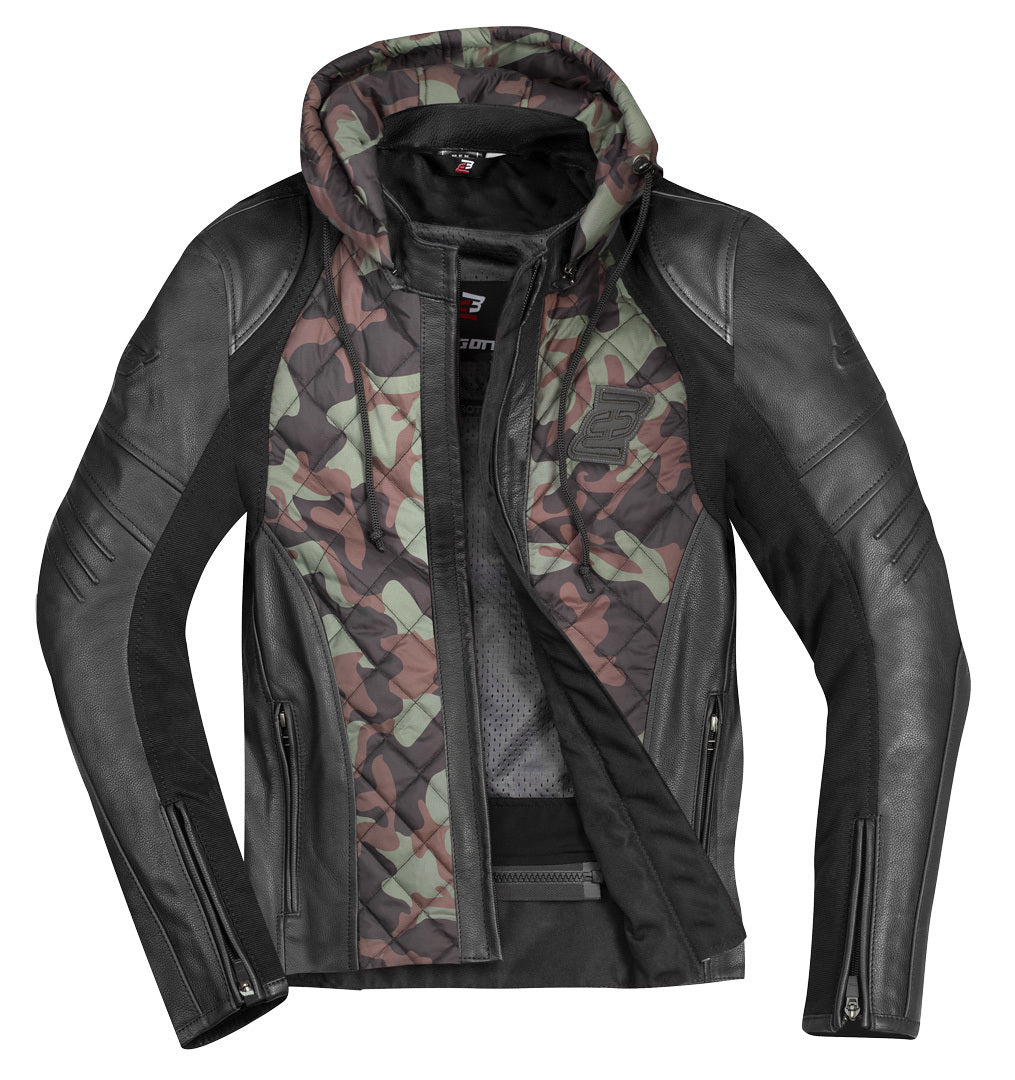 Bogotto Radic Motorcycle Leather/Textile Jacket#color_green-camouflage