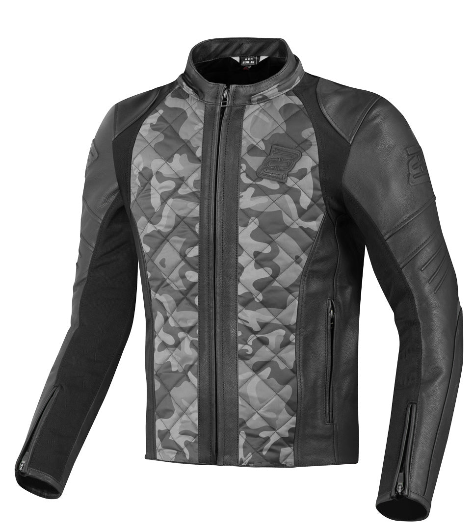 Bogotto Radic Motorcycle Leather/Textile Jacket#color_grey-camouflage