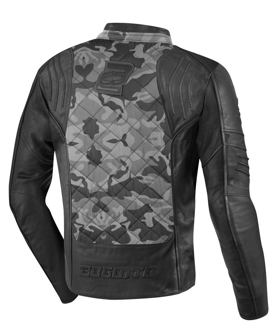 Bogotto Radic Motorcycle Leather/Textile Jacket#color_grey-camouflage